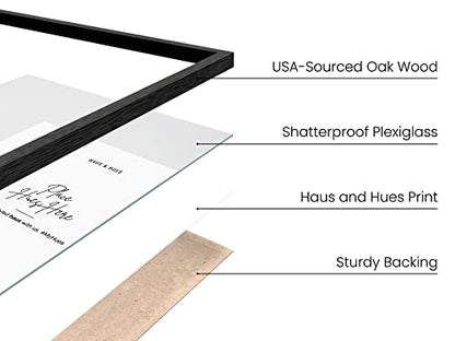 HAUS AND HUES 4x6 Solid Oak Black Frame - Wall or Tabletop Display (Black Oak Frame) - color: Black Oak, size: 4x6 in, style: Set of 01