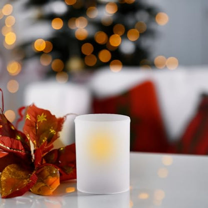 WGVI Hurricane Candle Holder Sleeve, W: 4", Ht: 6", Frosted Glass Cylinder Open Both Ends, Chimney Tube Shade, 2 Pieces - color: Frosted, size: 4x6"H