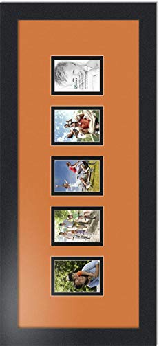 ArtToFrames Collage Photo Frame Double Mat with 5-2.5x3.5 Openings with Satin Black Frame and Octoberfest mat. - color: October Fest, size: 2.5x3.5