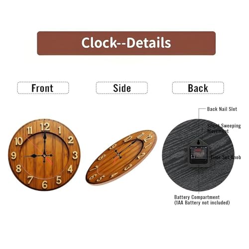 Natural Teak Wood Minimalist Wooden Wall Clock 25cm×25cm