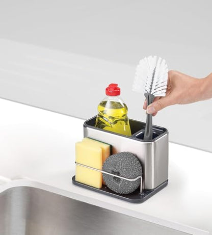 Joseph Joseph Surface Stainless Steel Caddy Sink Area Organizer and Sponge Holder, Gray - color: Grey, size: Large