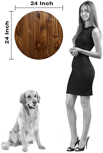 Farm House Wooden Large Round Wall Clock Decor 24 Inch Battery Operated Wall Art