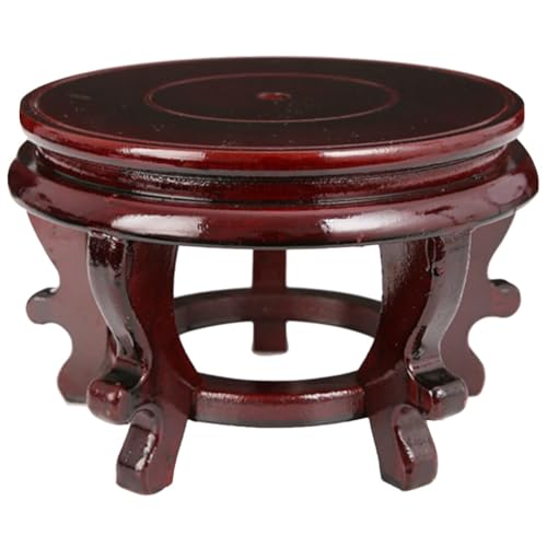 Vaguelly Wooden Plant Stand 6.3 Inch Indoor Flower Pot Holder Oriental Display Base for Succulents Vase Fishbowl Riser