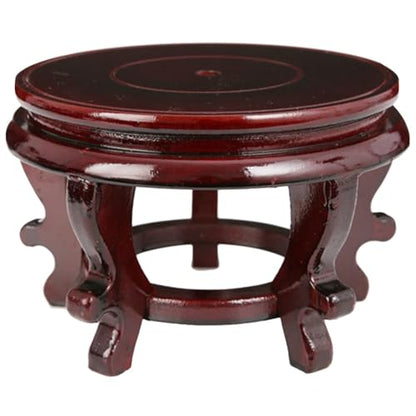 Vaguelly Wooden Plant Stand 6.3 Inch Indoor Flower Pot Holder Oriental Display Base for Succulents Vase Fishbowl Riser