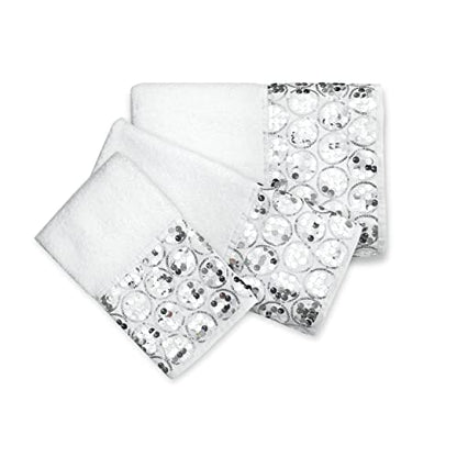 Zahari Home Sinatra 3 Piece Bathroom Towel Set Bath Towel Hand Towel Wash Cloth Absorbent, White - color: White