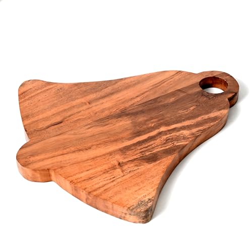 Sophia Art 100% Acacia Wooden Chopping Board, Brown, 14"L x 13"W | Butcher Block, Bell Board, Serving Board, Charcuterie Board, For Vegetables, Cafe and Restaurant - color: Bell Board, 14"L x 13"W