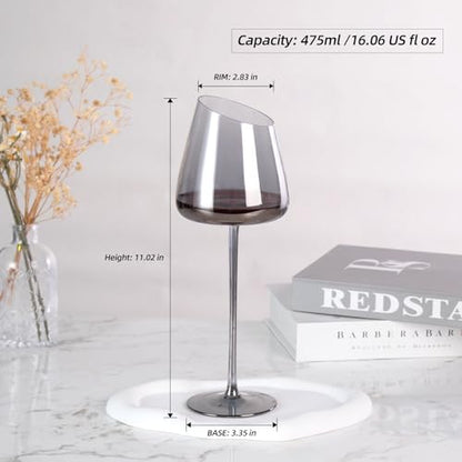 KAMMAK Crystal Red Wine Glasses Set of 2, 16.06 oz Stemmed Glasses, XH011 | Hand Blown, Bordeaux Wine Glasses, Thin Rim & Long Stem, Red & White, Daily Use, Wedding or Birthday Gift for Women - size: 8KPXH011