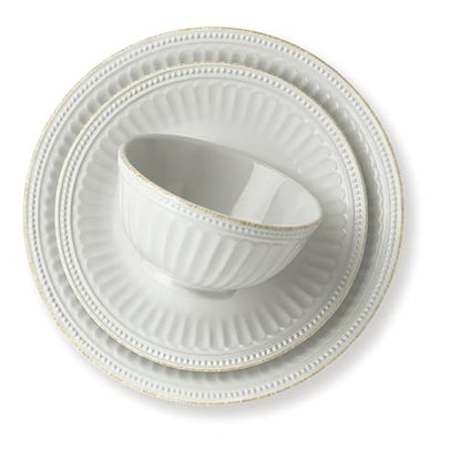 Lenox French Perle Groove White Dinnerware Set with Accent Plates | dishwasher safe, microwave safe | includes dinner plates, accent plates, and bowls | kitchen and dining essential - style: 12-Piece Place Setting