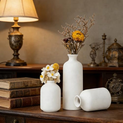 Ceramic Vase Set of 3,Modern Nordic,Minimalist Decorative Vase for Living Room Table Centerpiece Coffee Dining Wedding Bookshelf Home Decoration