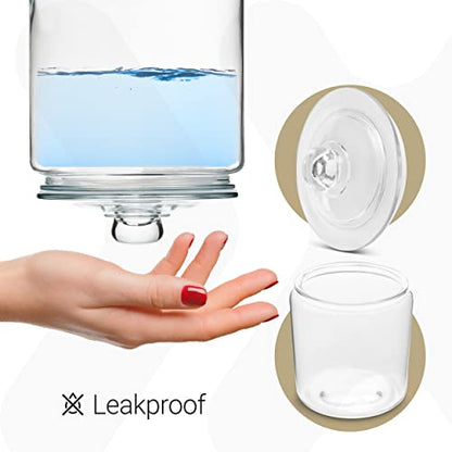 Le’raze 3pc Canister Sets for Kitchen Counter + Labels & Marker - Glass Cookie Jars with Airtight Lids - Food Storage Containers with Lids Airtight for Pantry - Flour, Sugar, Coffee, Christmas gift.