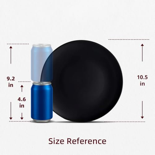 Restaurant Value, Stoneware Coupe Shape Plate 10.5", Matte Black, Case of 12 - color: Matte Black, size: Plate 10.5"