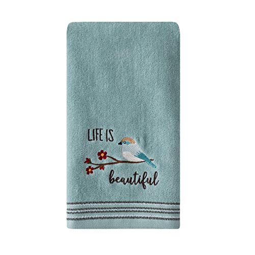 SKL Home by Saturday Knight Ltd. Life Is Beautiful 2 Pc Hand Towel Set, Aqua - color: Life is Beautiful