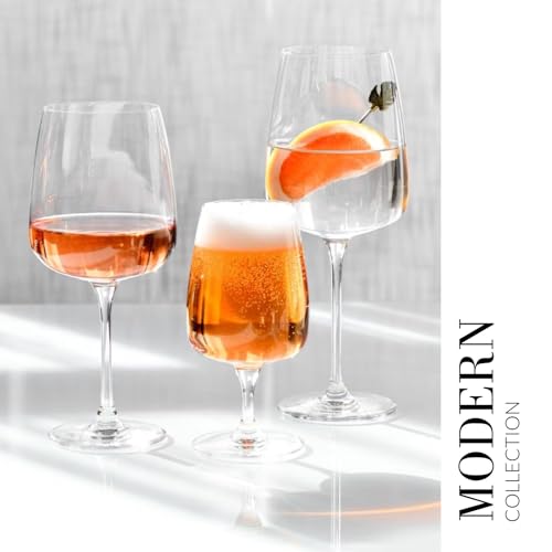 Krosno Water Glasses Set of 4, 11.2 oz, Modern Collection | Stemmed Drinking Glasses, Goblets, Lead-Free Crystal Glassware, Juice Glasses, Water Glass Set, Dishwasher Safe - size: 11.2 fl oz (Set of 4)