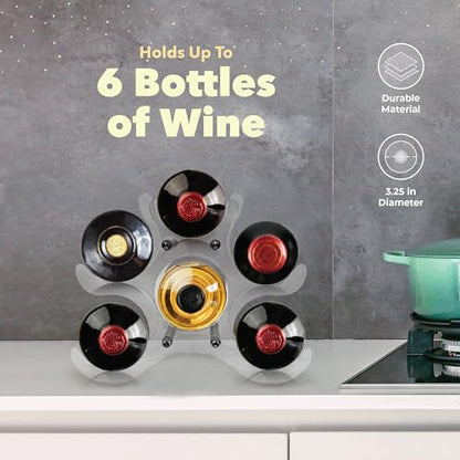 Acrylic Wine Rack | Portable Countertop Designer Bottle Holder | Small Stand for Storage