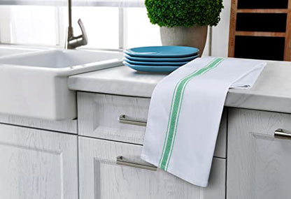 Utopia Towels Green Dish Towels [12 Pack - 15 x 25 Inches] 100% Ring Spun Cotton Highly Absorbent & Reusable Cleaning Bar, Tea, Kitchen and Dishcloths Set - 200 GSM | Highly Absorbent & Reusable Cleaning Bar, Tea, Kitchen and Dishcloths Set - 200 GSM - co