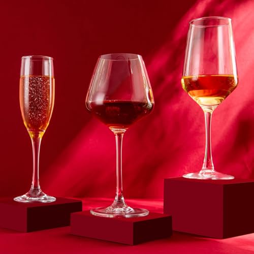 Wine Glasses Set of 4,13.5 oz/400ml Clear Red/White,Wine Glasses for Party, Wedding and Home,Premium Glasses Hand Blown,Long Stem,Daily Use. - size: Red Wine Glasses