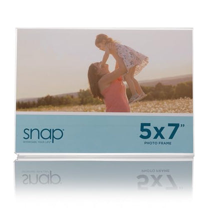 Snap 7x5 Clear Picture Frame 12 Pack: Frameless L-Shape Desktop Stand, Photo Frame and Sign Holder, Clear Acrylic Style Tabletop Display, 7 x 5 - size: 7" x 5"