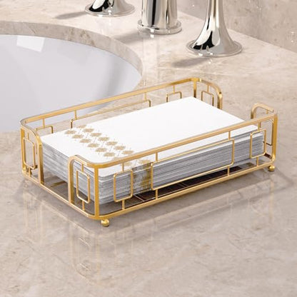Guest Hand Towel Holder Tray for Bathroom Countertop, Gold Metal | Guest Bathroom, Powder Room & Vanity Use - color: I - Matt Gold Guest Towel Holder Tray, size: Guest Towel Holder