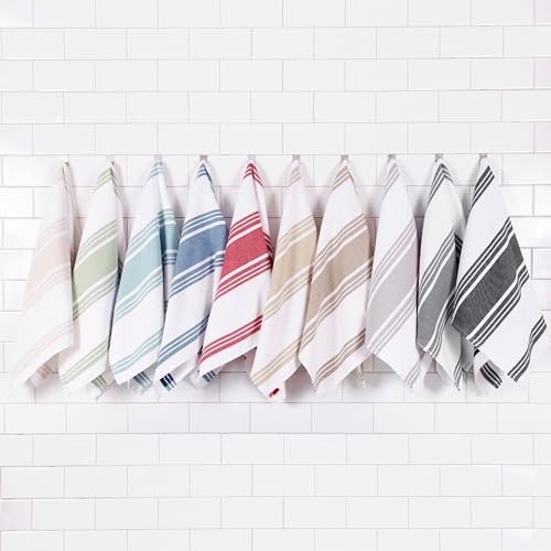 All-Clad Dual-Purpose Kitchen Towels: Highly Absorbent - 100% Cotton, 17"x30" Dish Towels for Cleaning & Drying Dishes & Glassware, 3-Pack, Chili - color: Chili