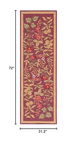 SAFAVIEH Chelsea Collection Runner Rug - 2'6" x 6', Burgundy, Hand-Hooked French Country Wool, Ideal for High Traffic Areas in Living Room, Bedroom (HK210C) - color: Burgundy, size: 2'6" x 6' (Runner)