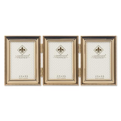 Lawrence Frames Bead Border Design, 2.5x3.5 Triple, Gold - color: Gold, size: 2.5x3.5 Triple