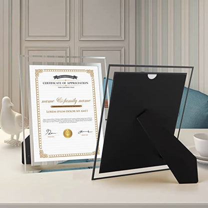 Hoikwo 8.5 by 11 Picture Frames, 4 Pack 8.5x11 Glass Picture Frames – For Small Business Licenses, School Certificates, Family Awards & Office Diplomas, Tabletop Display Only – Vertical or Horizontal - size: 8.5x11-4 Frames