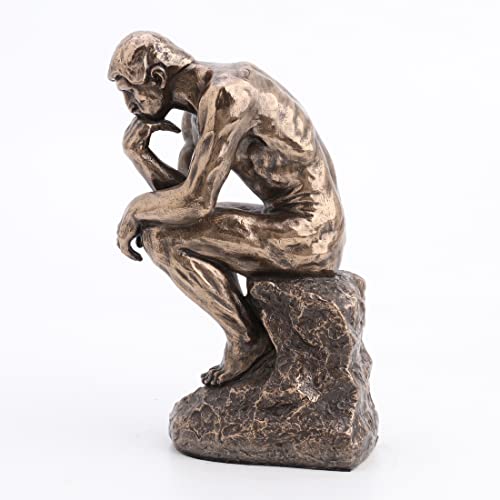 Veronese Design 8" Rodin The Thinker Cast Resin Statue Bronze Finish