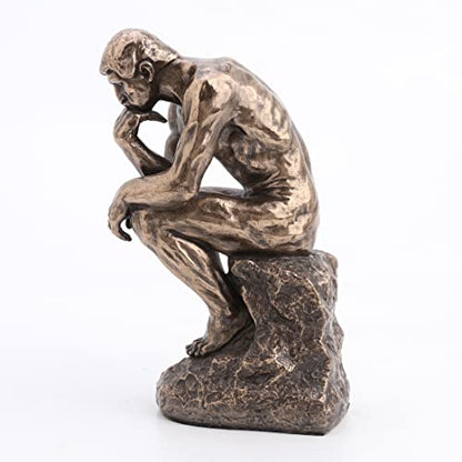 Veronese Design 8" Rodin The Thinker Cast Resin Statue Bronze Finish