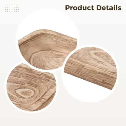 Wooden Dough Bowl 16.5 in Centerpiece, Rustic Style Table Decor, Hand Carved Catchall Tray, Long Decorative Wood, for Candles and Fruit Display