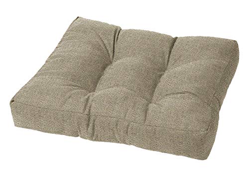 Cushion Source Tufted Ottoman Cushions, 21"X 17" Indoor and Outdoor Durable Tufted Cushion Made with Fade Resistant Sunbrella Fabric, Sunbrella Linen Stone - color: Sunbrella Linen Stone