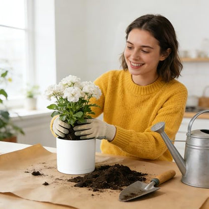 3 Pack Cylinder Planter Set 10/9/8 Inch White Indoor Plant Pots - color: White