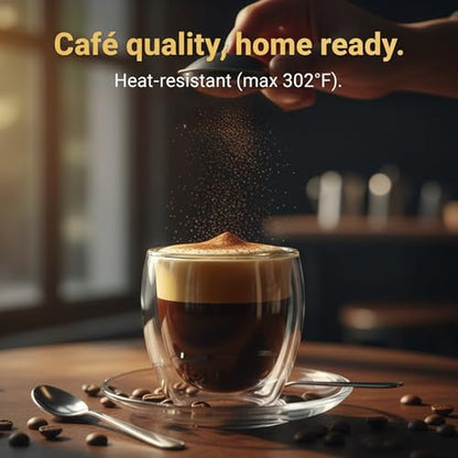 Casafoyer 9 Oz Double Wall Glass Coffee Cups Set of 4, Borosilicate Espresso Mugs