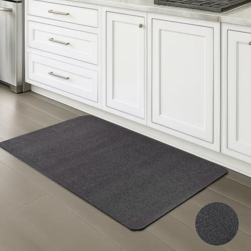 Kitchen Runner Rug 24x36 Inch, Non-Slip Low Pile Carpet, Rug Runner Floor Mat,Long Rugs for Kitchen, Hallway, Entryway, Bedroom,Bathroom (Charcoal, 24"X36") - color: Charcoal, size: 2' x 3' (Rectangular)