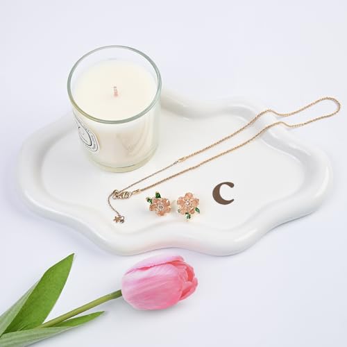 Ceramic Jewelry Large Decorative Cloud Tray, Trinket Dish (c) | Birthday, Engagement Gifts for Women, Nightstand, Vanity Cloud Decor for Earrings, Necklace, Bracelet, Watch, Keys - color: c