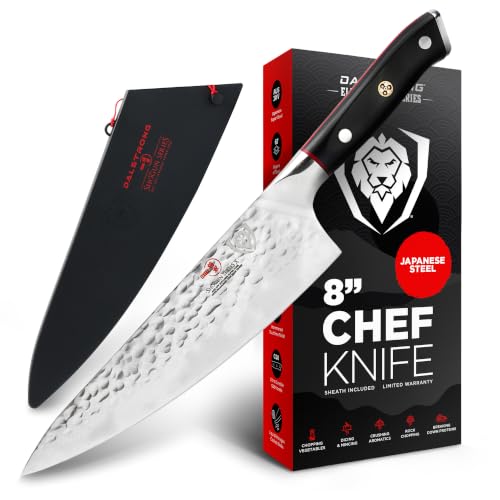Dalstrong 8" Japanese Chef Knife Gyuto - 66-Layer Damascus AUS-10V | Hand-sharpened 8-12° Edge - Full-tang G-10 Handle - For Meal Prep - Sushi - Home Butchering - Customer Support Included - color: .Elite Black