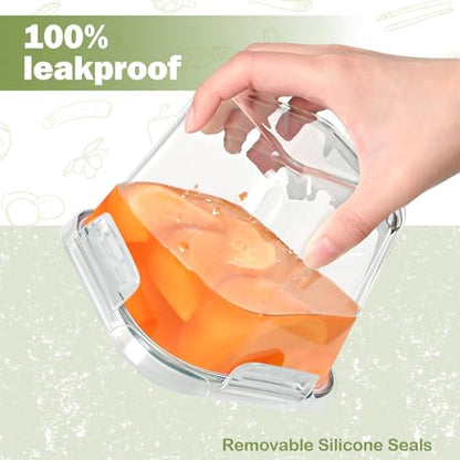 Borosilicate Glass Soup Containers with Lids, 4 Cup/32 oz, 4 Pack | Microwave Dishwasher Oven Freezer Safe | Airtight Leak Proof | Food Grade | Square Soup Meal Prep | Lunch | Food Storage Set - color: Transparent4
