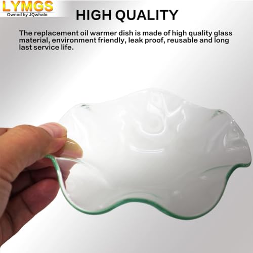 4.5" Replacement Flounces Oil Warmer Dish, 115mm Ruffle Edge Wax Melt Warmer Liner Glass Dish, Candle Warmer Bowl Plate Wax Tray for Scented Wax Aroma Therapy Lamp, 1 Pack