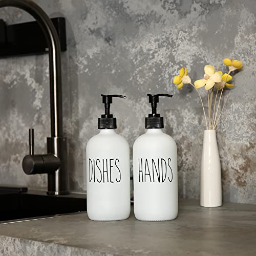 MOMEEMO Soap Dispenser Set 2 Pack, Contains Dish and Hand Soap Dispenser. (White) | Contains Dish and Hand Soap Dispenser - color: Hd White