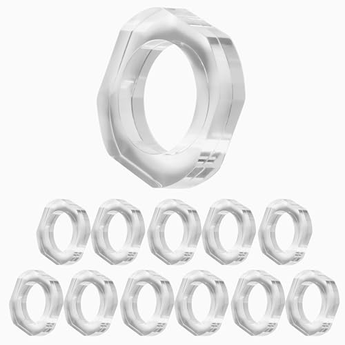 Clear Napkin Holder, Napkin Rings Set of 12, Fall Thanksgiving Christmas Napkin Rings, Festival Acrylic Napkin Ring Holders, Napkin Ring Bulk for Wedding, Party, Elegant Table Settings - color: Transparent White, size: Pack of 12