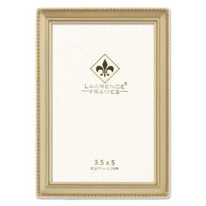 Lawrence Frames Bead Border Design, 3.5x5, Satin Gold - color: Satin Gold, size: 3.5x5