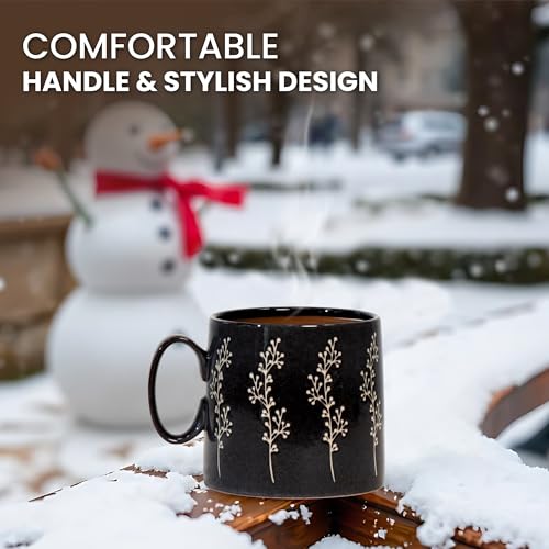 House Beautiful Versatile Classic Stoneware Mug Set - 20 oz, Set of 4 (Timeless Impressions) - color: Timeless Impressions
