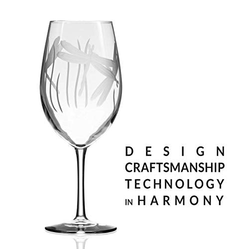 Rolf Glass Dragonfly All Purpose Wine Glass 18 ounce - Stemmed Wine Glasses Set of 4 – Lead-Free Glass- Etched Large Wine Glasses - Made in the USA - A Classic - color: All Purpose 4 Set