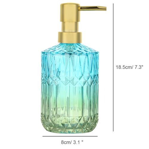 YunNasi Soap Dispenser with Pump Refillable | Liquid Hand Soap Dish Soap Dispensers for Bathroom Counter, Kitchen Sink, Bluegreen - color: Bluegreen