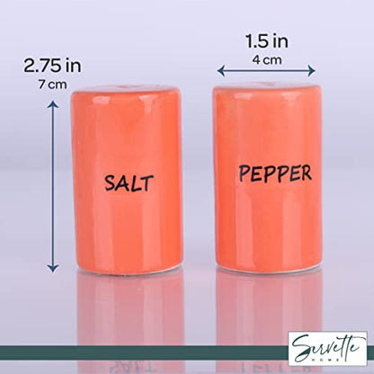 Orange Salt & Pepper Shakers Ceramic - color: Orange
