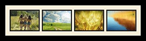 ArtToFrames Collage Photo Frame Single Mat with 4-5x7 Openings and Satin Black Frame. - color: 4 - 5x7 - (2358)