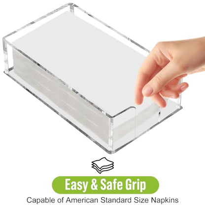 Fengzhe Acrylic Guest Towel Napkin Holder, Clear Bathroom Paper Hand Towels Storage Tray, Disposable Paper Towel Holder for Bathroom, Kitchen, Parties, Weddings, and Various Events 8.5x4.9x2.4 inches