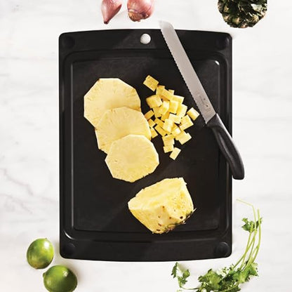 Epicurean All-In-One Cutting Board with Non-Slip Feet, 17.5" x 13", Slate/Black - color: Slate/Black, size: 17.5"L x 13"W