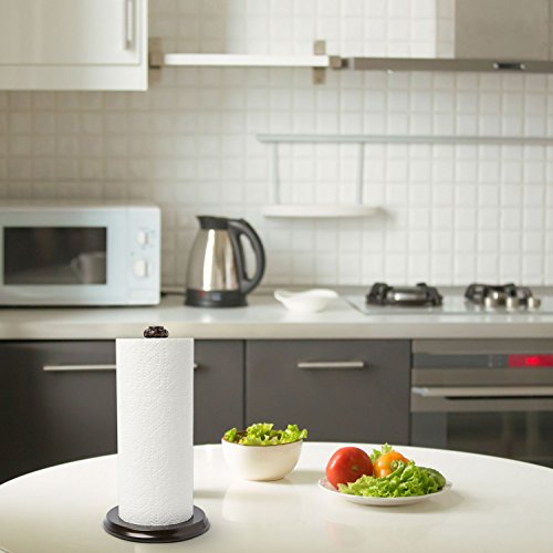 Paper Towel Holder Stand for Countertop, Decorative Freestanding | Paper Towel Holder with Non-Slip Weighted Base, Heavy-Duty & Durable, Fits Regular & Jumbo Rolls, Oil Rubbed Bronze - size: Vertical