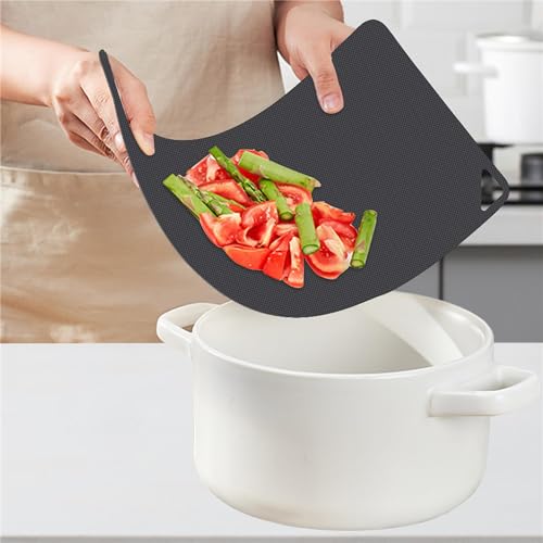 WK Flexible Plastic Cutting Boards for Kitchen, 6 Pieces Cutting Board Mats, Thin Cutting Board Sheets, Dishwasher Safe, BPA Free, Multi Sizes Set of 6 - color: Multi Grey - S&M&L - 6