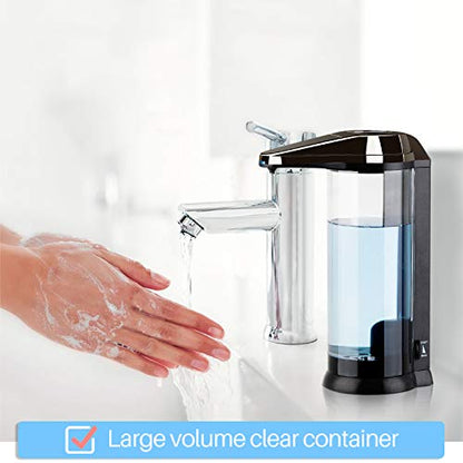 Secura 17oz Automatic Liquid Soap Dispenser, Touchless Battery Operated Hand Soap Dispenser with Adjustable Soap Dispensing Volume Control Dial, Personal Care Dispenser (Dark Gunmetal) - color: Dark Gunmetal, size: 500ml